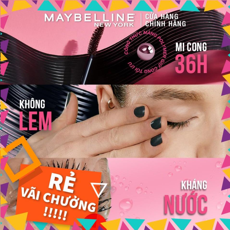 Mascara Dài Mi và Cong Mi Maybelline New York Hyper Curl Waterproof Chuốt Mi Đen Không Lem Không Trôi  9.2ml