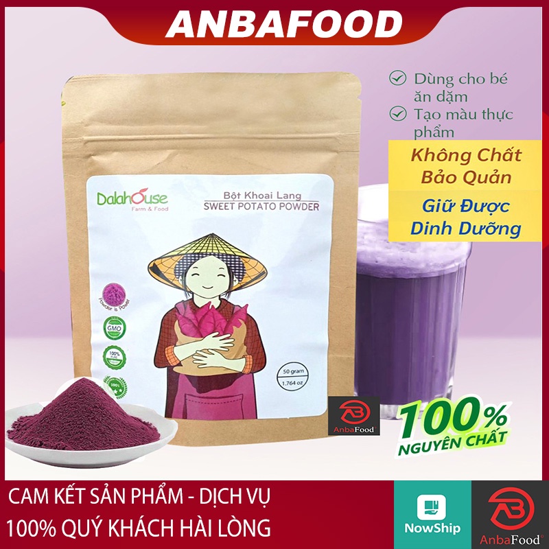 Bột khoai lang tím nguyên chất Dalahouse (50g) - Tạo màu, giảm táo bón, tốt cho đường huyết