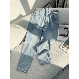 Quần bò cạp cao 2 cúc chun eo size s m l