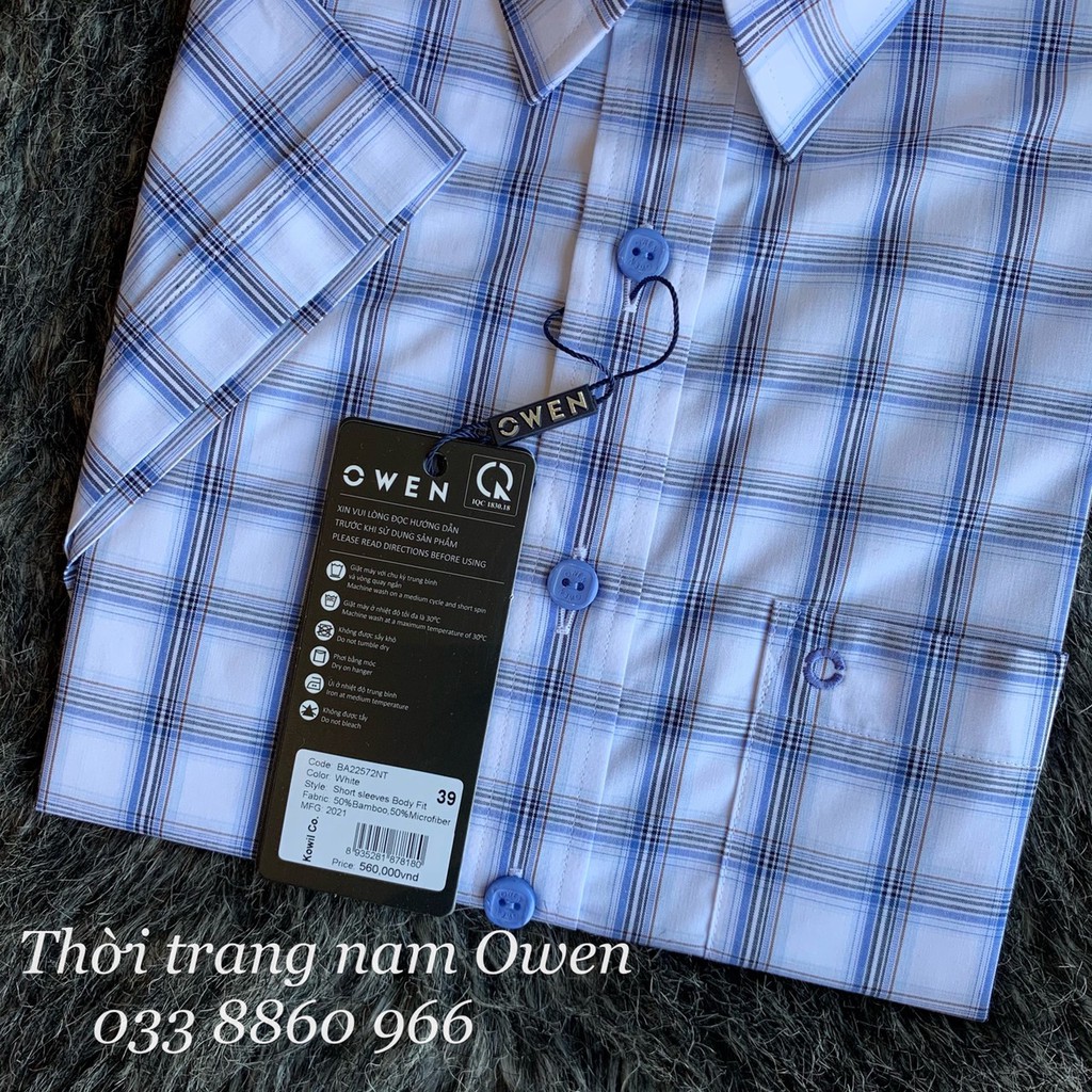 OWEN - Áo sơ mi ngắn tay Owen chất sợi tre kháng khuẩn 22572 | BigBuy360 - bigbuy360.vn