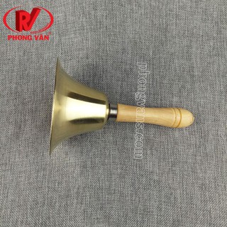 Chuông lắc tay đồng cán gỗ