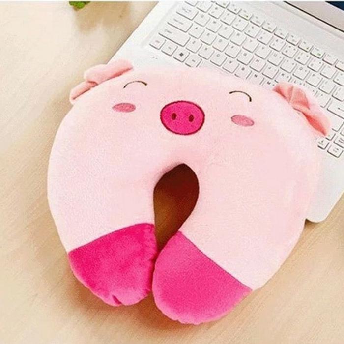 Gối Chữ U Kê Cổ, Gối Kê Cổ Chống Đau Mỏi Vai Gáy Văn Phòng, Đi Máy Bay, Du Lịch Hình Con Heo