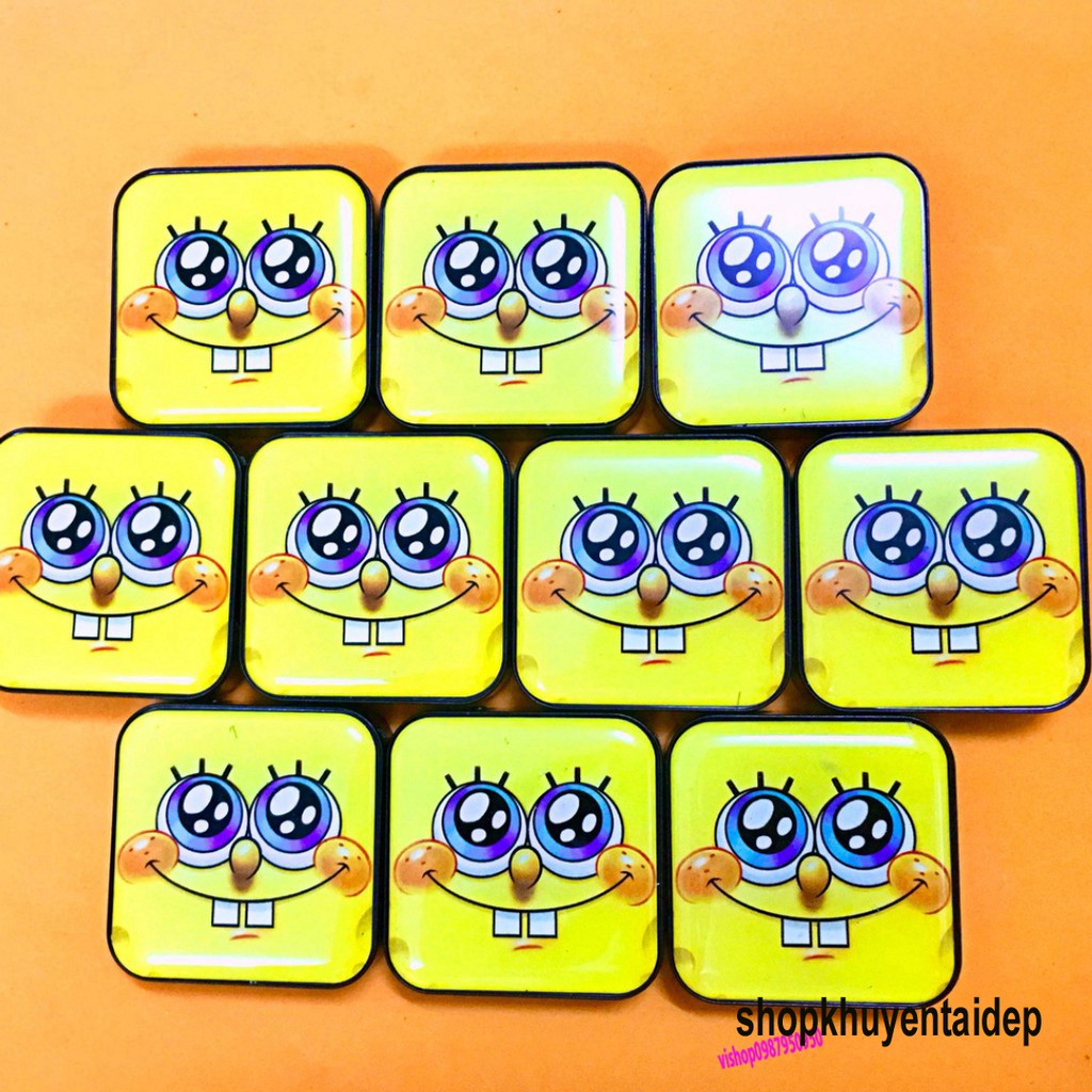 Máy nghe nhạc MP3 mini hình nhân vật SpongeBob dễ thương kèm cáp sạc tiện dụng