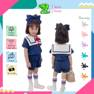 Đồ bộ cho bé LoveJ, bộ quần áo hải quân ngắn tay chất liệu cotton nhiều màu cho bé trai, bé gái 1 - 6 tuổi B007