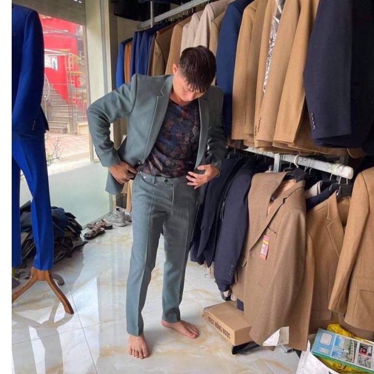 Bộ vest trẻ nam 1 khuy phong cách hàn quốc