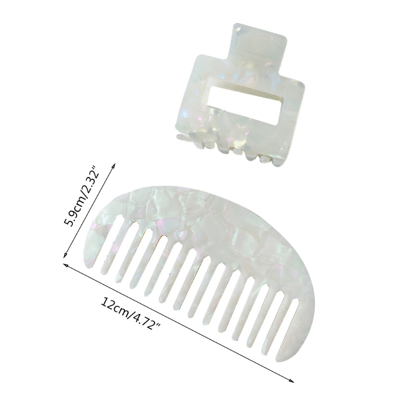 Set 2 Kẹp Tóc Kèm Lược Cài Tóc Kiểu Dáng Hình Học Ngọt Ngào Cho Nữ