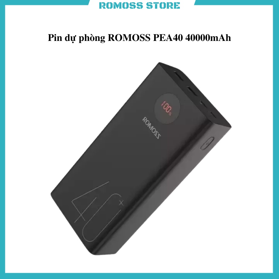 Sạc dự phòng 40000mAh, Pin dự phòng Romoss PEA40, 3 cổng Input, dùng cho iPhone, Samsung, Vivo...Bảo hành 12 tháng