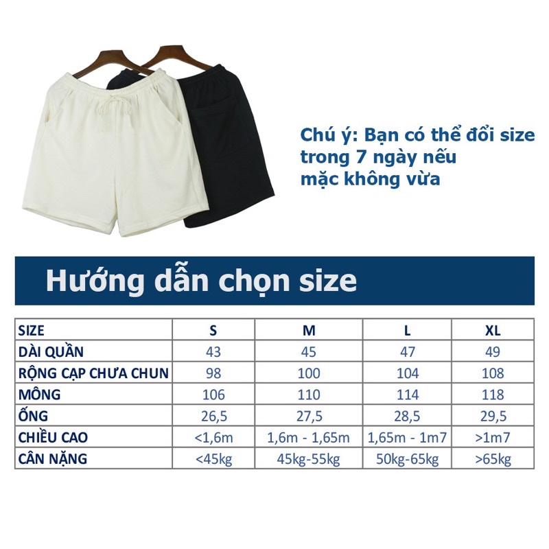 Quần short unisex 2 màu đen be from rộng, nỉ da cá - Finezy