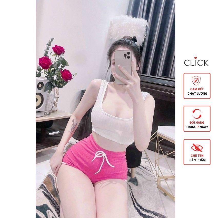 Bộ Mặc Nhà Nữ Thun Cotton Gân Freesize 43-53kg Click Boutique CB175 | BigBuy360 - bigbuy360.vn