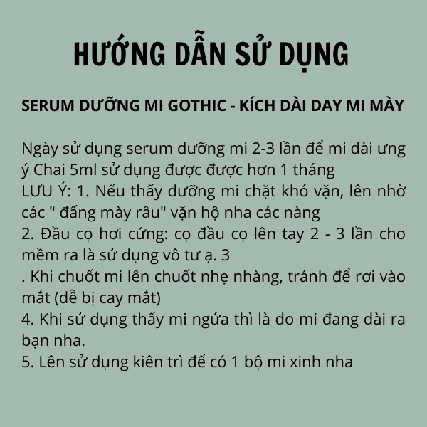 Dưỡng Mi GoThic [CHÍNH HÃNG 100%] Giúp Làn Mi Dài Cong Giảm Gãy Rụng