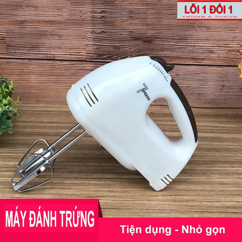 Máy Đánh Trứng Cầm Tay 7 Cấp Độ Làm Bánh, Làm Kem Bao Gồm 4 Que Đánh Bằng Thép Không Gỉ , Có Thể Thay Thế Đầu