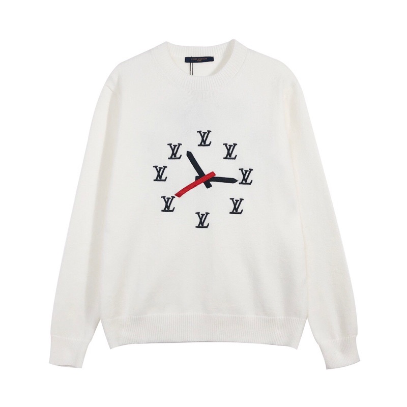 Áo len Louis Vuitton cổ tròn thiết kế đồng hồ trước ngực với logo thương hiệu.