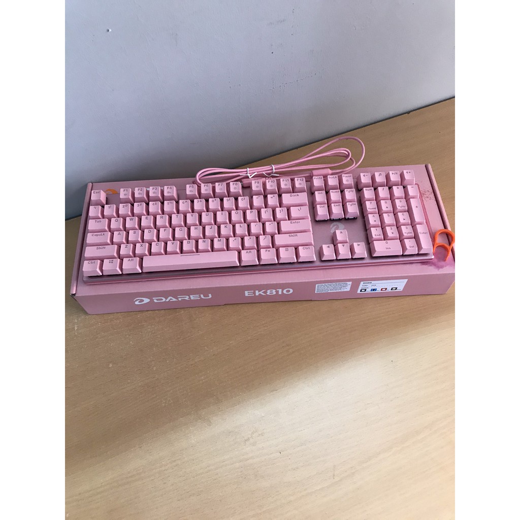 Bàn phím cơ Gaming DAREU EK810 Pink / Black (MULTI-LED, Blue/ Brown/ Red D switch)