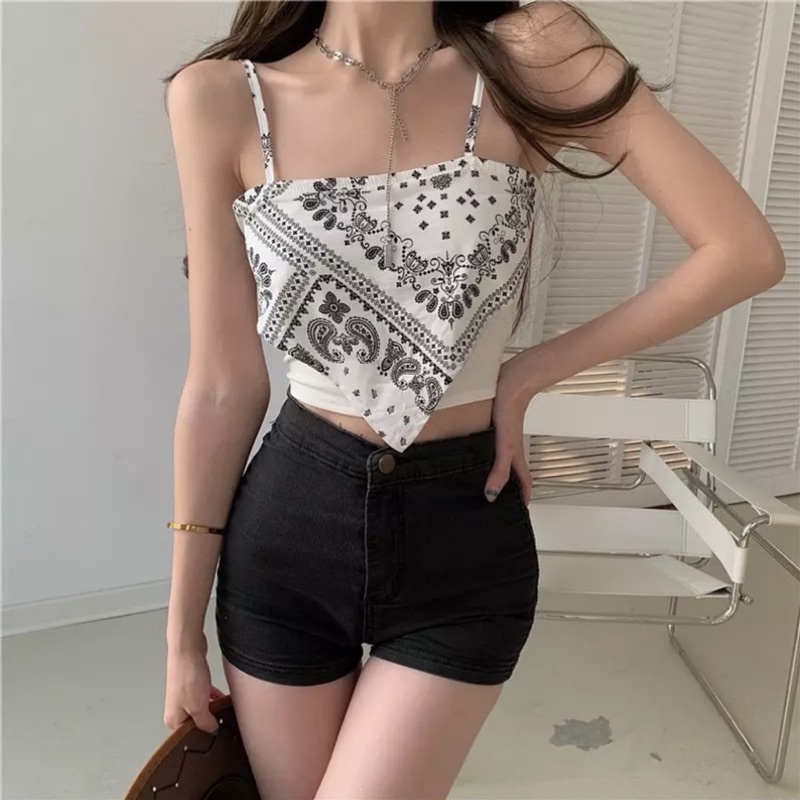 Áo hai dây Bandana khăn lụa / Áo yếm thổ cầm đi biển