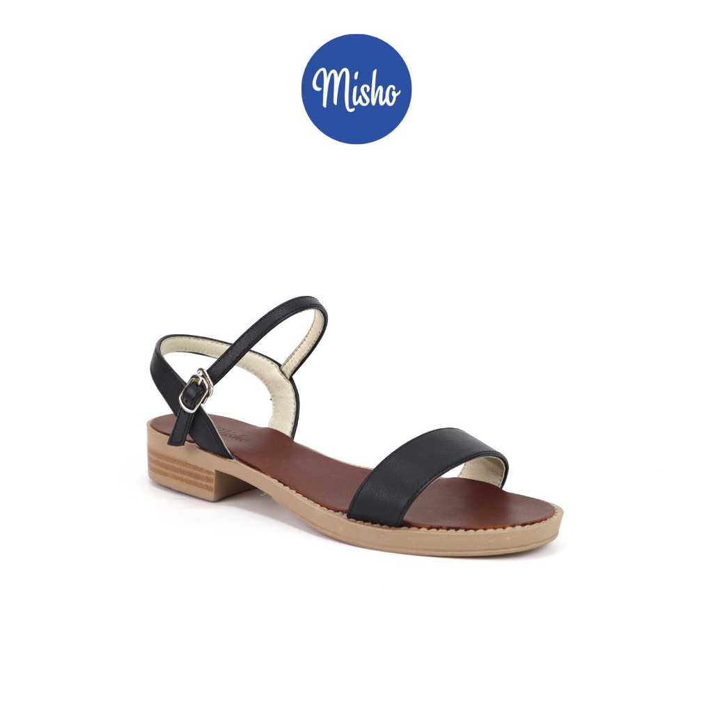 [FORM TO -- CHỌN XUỐNG 1 SIZE]Giày sandal nữ quai ngang basic da thật êm mềm cao cấp đế cao 3cm Misho 1118