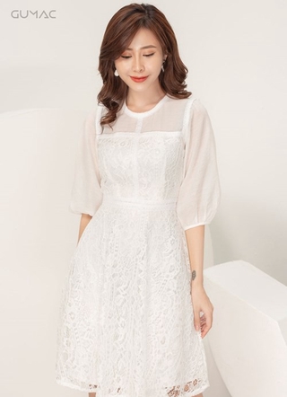 Đầm xòe ren phối tay DA9108 GUMAC