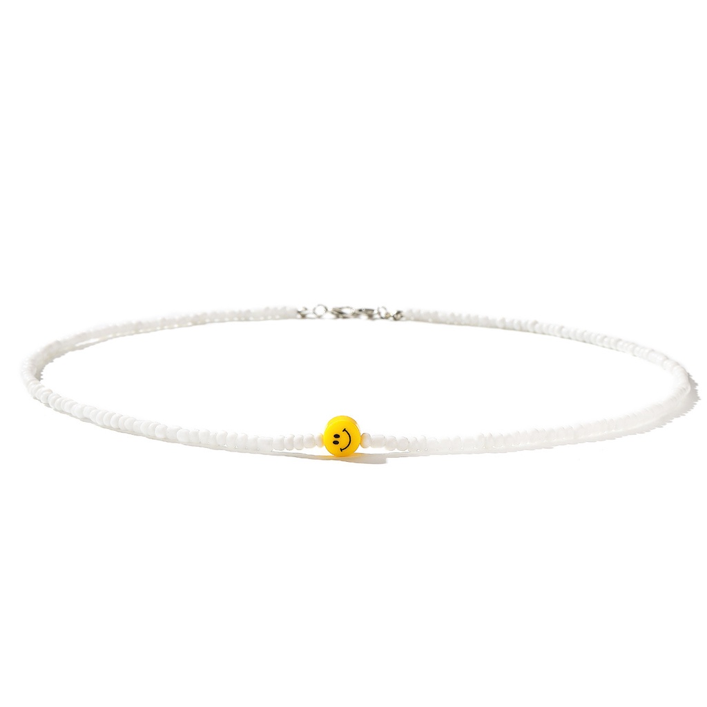 Vòng cổ hạt mặt cười đầy màu sắc làm bằng tay cho nam và nữ Chuỗi mặt nạ chống rụng