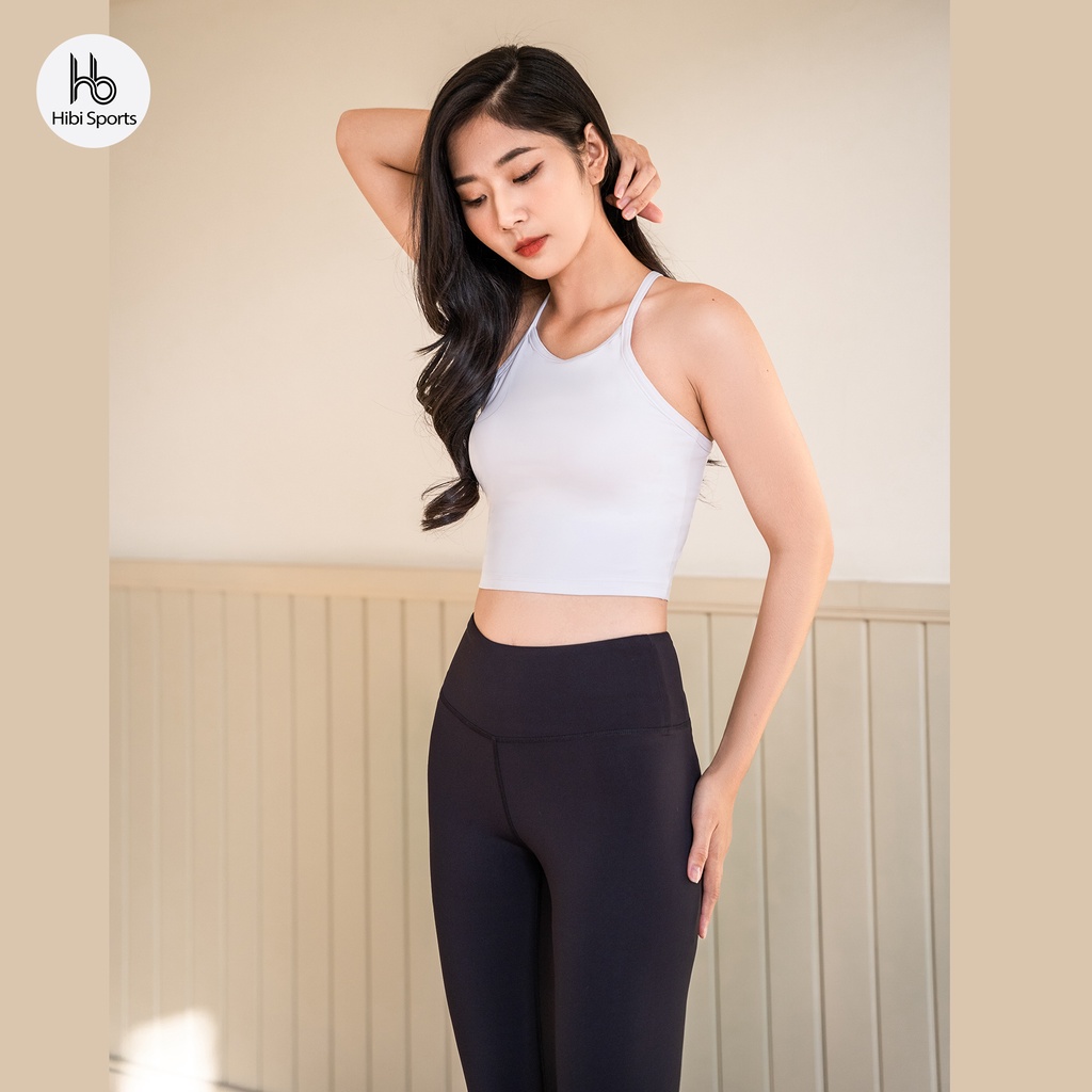 Áo tập Yoga - Gym croptop 2 dây đan chéo Hibi Sports CR806 - Kèm mút nâng ngực