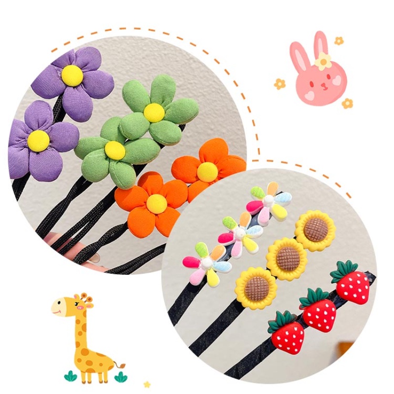 Kẹp Tóc Đuôi Ngựa Đính Hoa Dễ Thương Cho Bé Gái