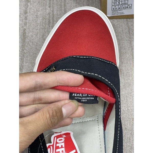 Giày Vams slip on fog đỏ