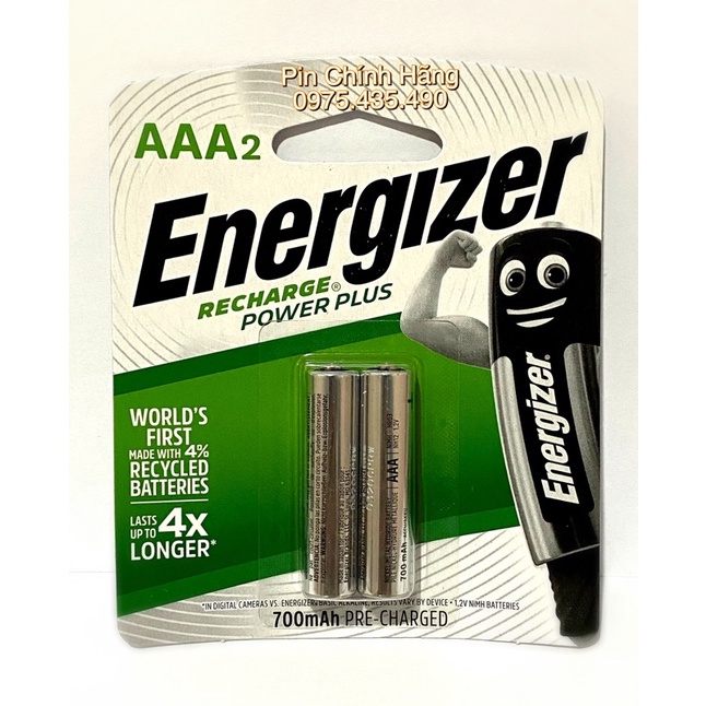 Pin Sạc AA - AAA ENERGIZER Chính Hãng Made in Japan Vỉ 2 Viên