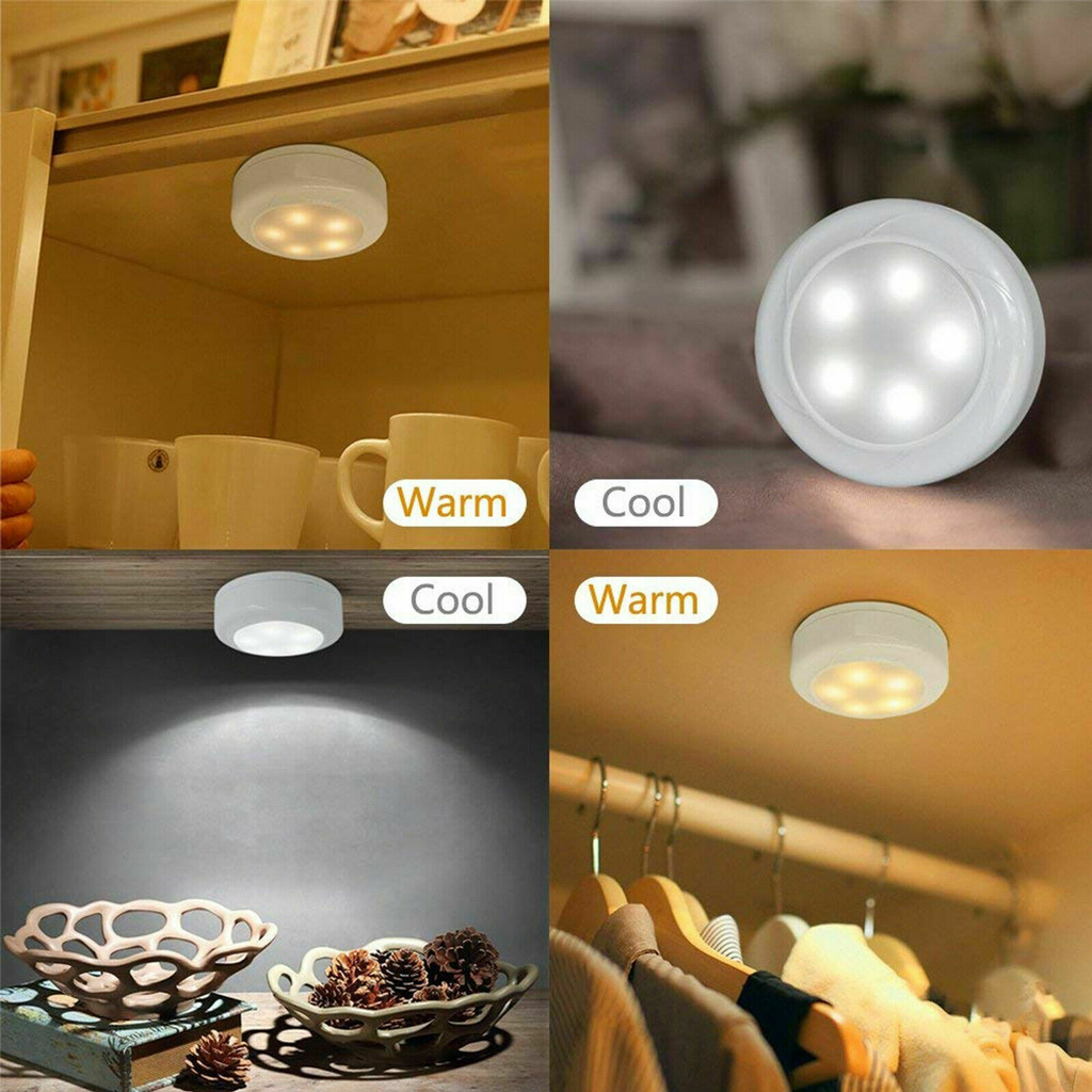 [ 6Pcs LED wireless remote control 16 colors ice hockey night light][ wardrobe kitchen counter light ][ Remote Control Cabinet Light Led Lamp ]