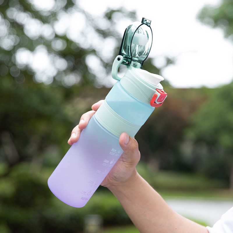 Bình Nước Thể Thao Bằng Nhựa 600ml/800ml Có Thể Thay Đổi Màu Sắc
