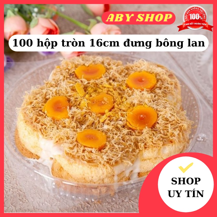 100 hộp nhựa tròn 16cm ⚡ HÀNG CAO CẤP ⚡ hộp nhựa đựng bông lan H26 chất liệu nhựa trong suốt