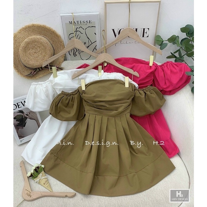 Đầm bẹt vai tay bồng siêu xinh ☘️☘️☘️Gb alohashop91