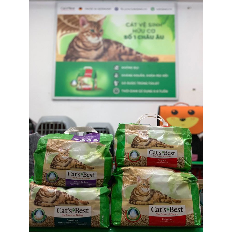 10L - Cát gỗ hữu cơ Comfort Cat's Best không vón cục - Mèo tập đi vệ sinh - Cat's Best Comfort Litter