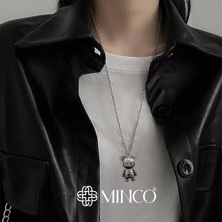 Dây chuyền nam nữ unisex Minco Accessories Vòng cổ Nam Benny phụ kiện thời trang phong cách màu bạc Titan không gỉ DT95