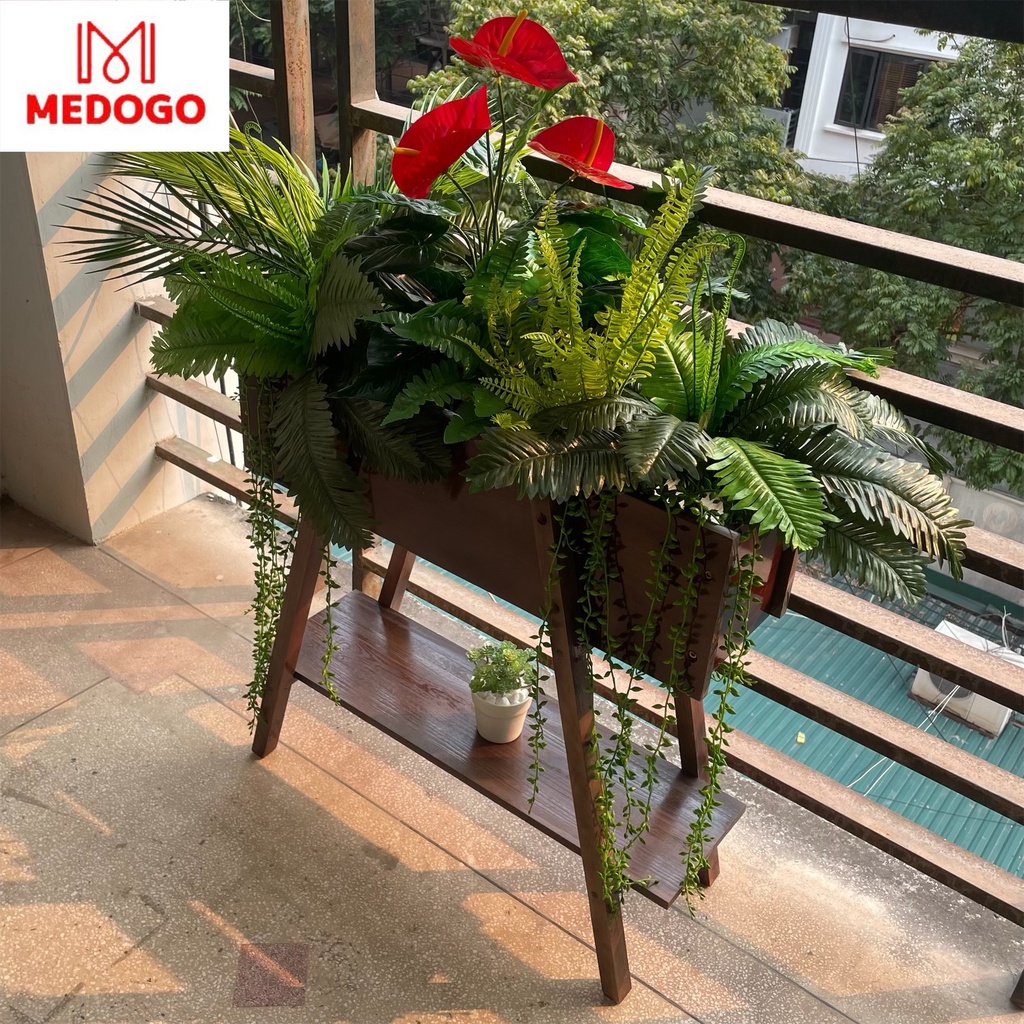 Chậu gỗ MEDOGO trồng cây nâng cấp, chậu trồng cây trang trí-02