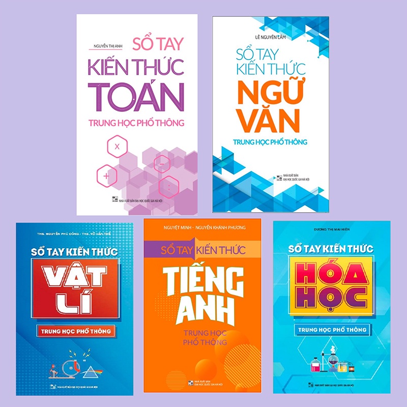 Sách - Trọn bộ Sổ tay kiến thức Khối A0, A1, C1, C2, D1 : Toán + Lý + Hóa + Ngữ Văn + Tiếng Anh Trung học phổ thông