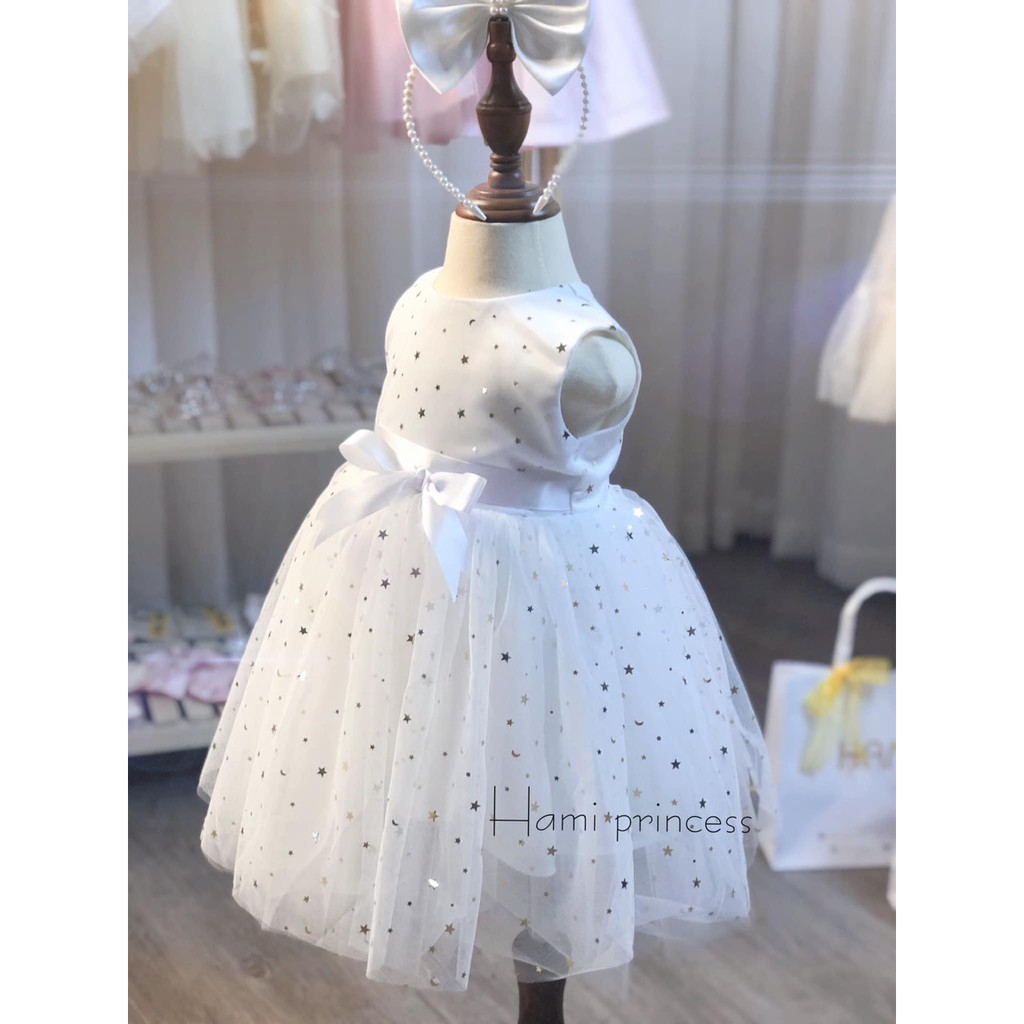 [1-6y] Váy voan công chúa cho bé/bé gái  màu trắng