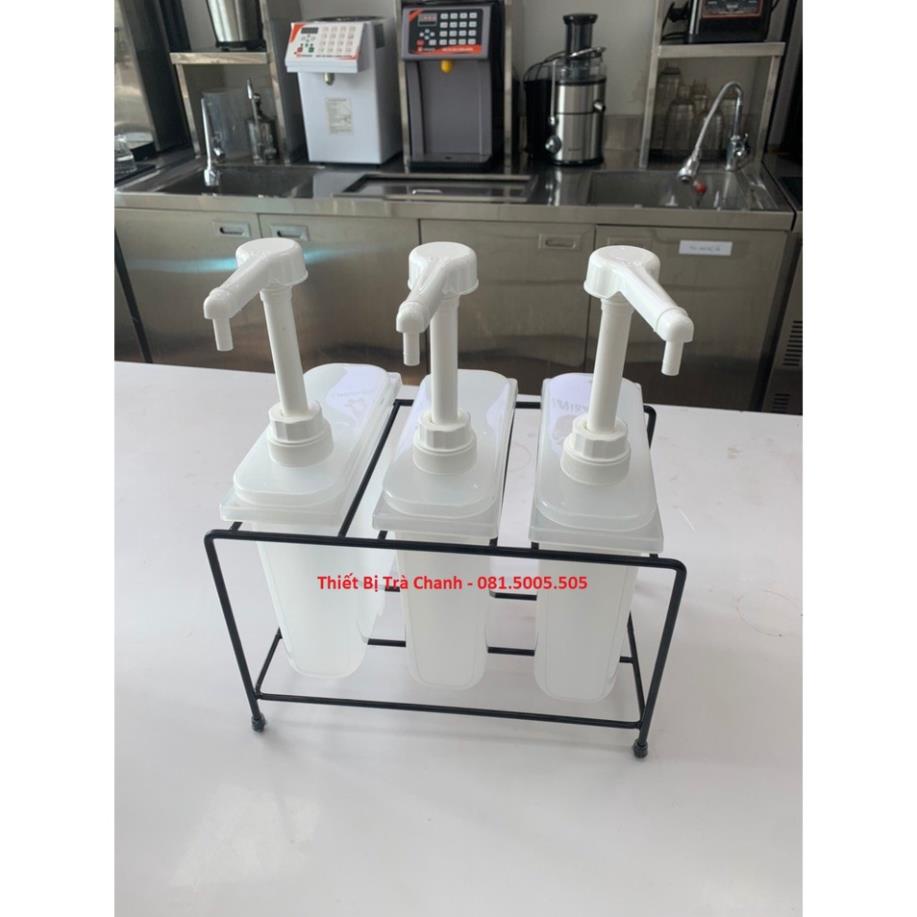 Bình bơm đựng xịt siro đường cao cấp 1000ml hoặc 2000ml có vòi pump định lượng 30ml Pb271