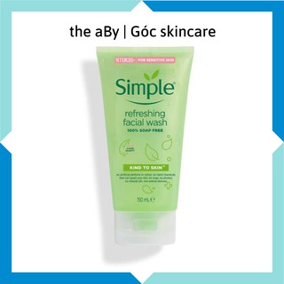 Sữa rửa mặt Simple làm sạch sâu giúp da thông thoáng, dạng gel lành tính an toàn cho da mặt