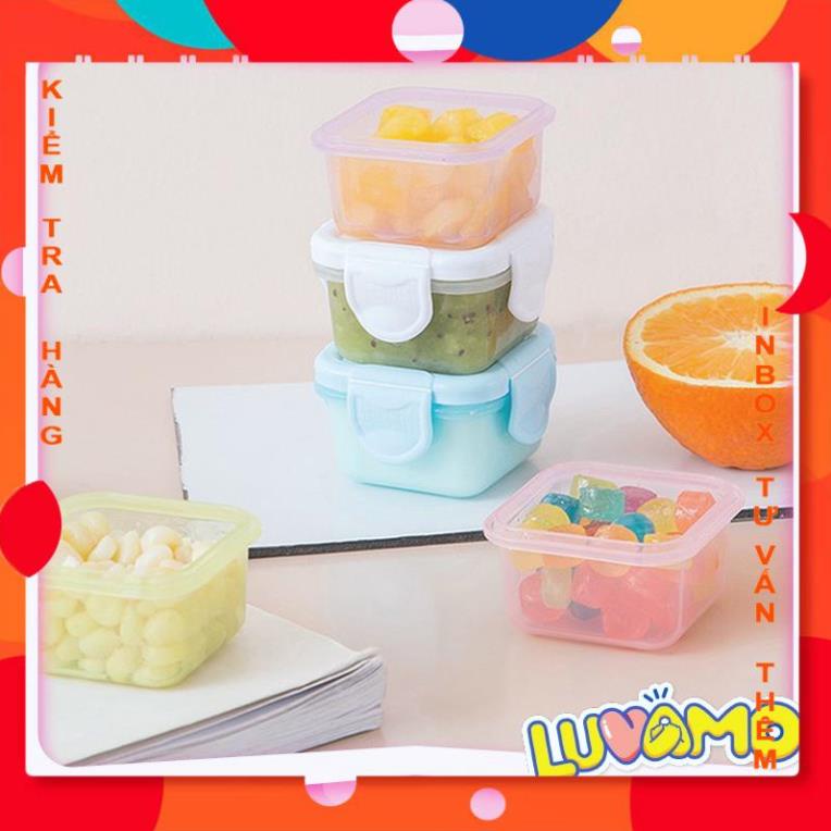 Hộp trữ đông cho bé ăn dặm trữ thức ăn đựng đồ ăn nước dashi có nắp an toàn cao cấp Luvamo AD34 - thuyhasho