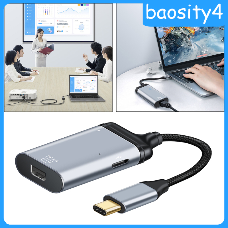 [baosity4]Portable 4 in 1 4K Cable USB 2.0 Type C to HDMI Adapter Mini Hub VGA DP for  Pro HDMI to USB C Adapter
