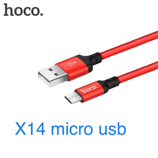 Cáp Sạc Nhanh dây Dù Micro USB Hoco X14 bào hành 1 năm