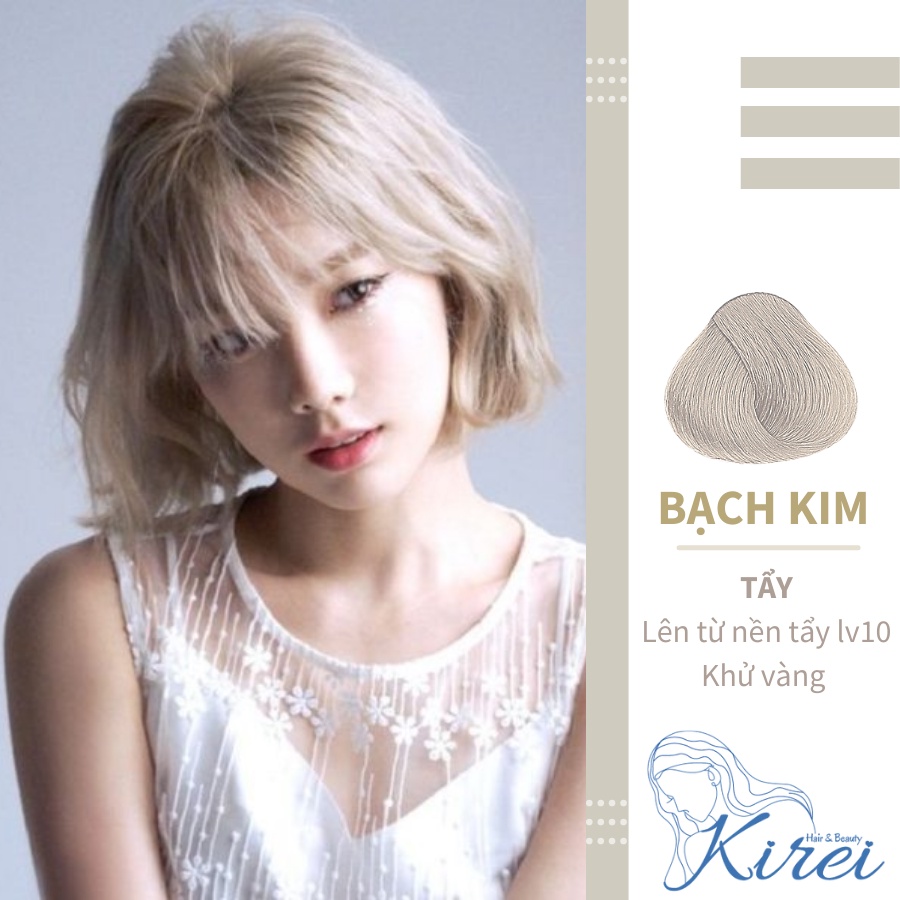 Thuốc nhuộm tóc màu BẠCH KIM cần tẩy Kirei Hair, KireiHair, KIREIHAIR