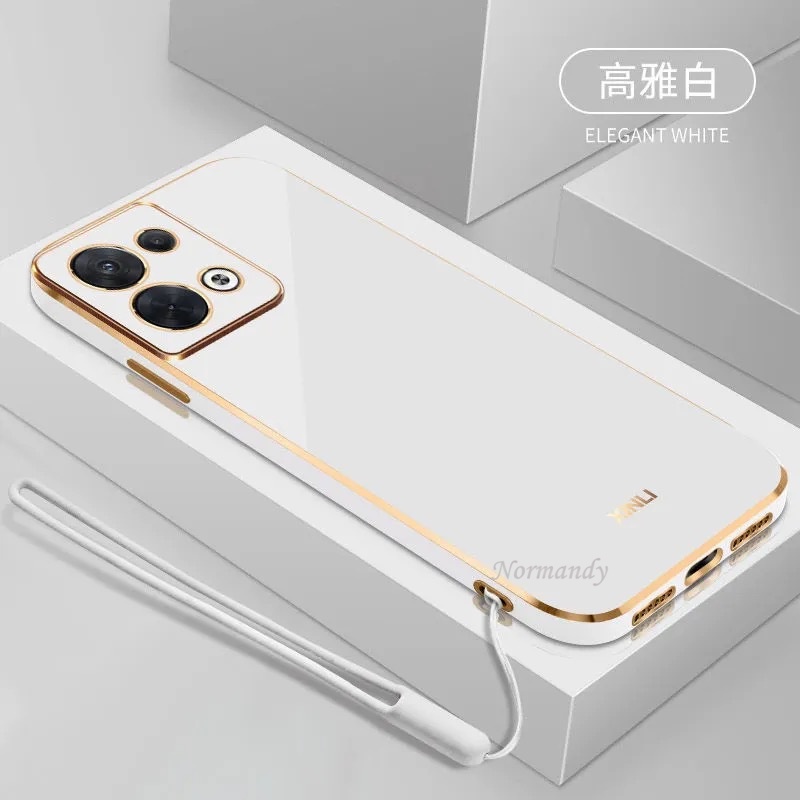 Ốp Điện Thoại Siêu Mỏng Viền Mạ Màu Đen Cho Oppo Reno8 Pro 5G Reno7 Z 7 Pro Oppo A77 A57 4G 5G 6D 2022