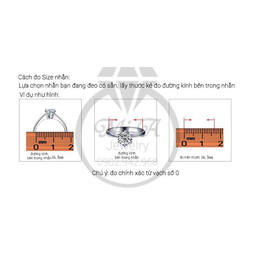 Nhẫn bạc Ý hột cao S925 cao cấp mã số N122 | MiASJ Mi.A Trang sức bạc