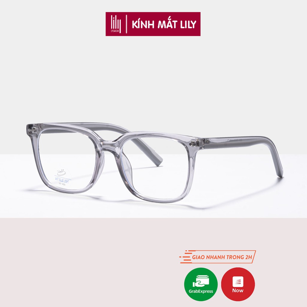 Gọng kính cận nam nữ Lilyeyewear mắt vuông chất liệu nhựa dày dặn chắc chắn thời trang 8261