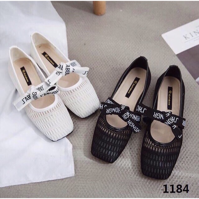 Giày bệt lưới mũi vuông