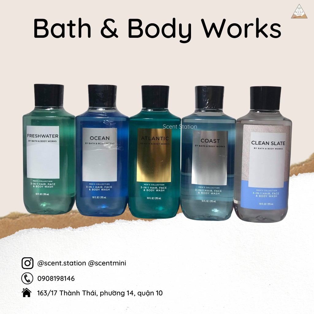 Sữa tắm gội toàn thân nam Bath &amp; Body Works 295ml