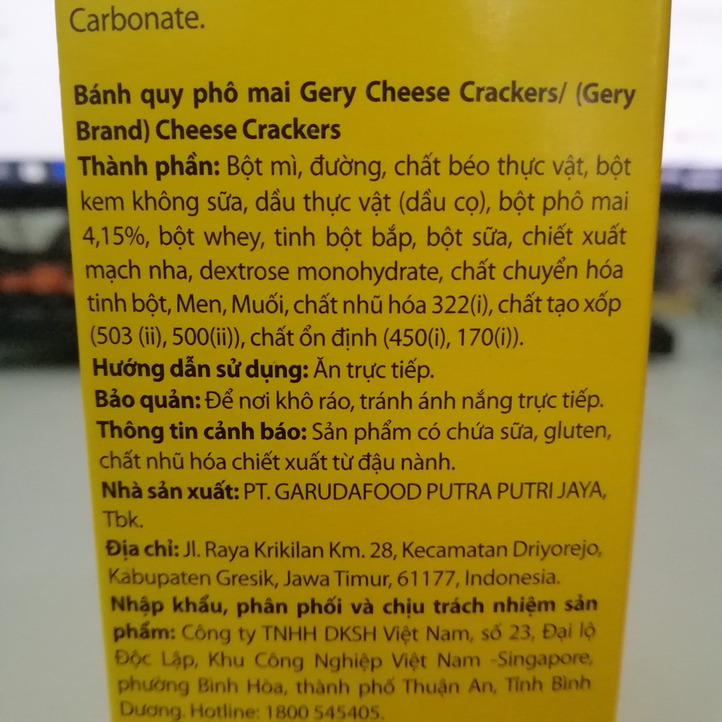 [Quận Tân Bình] Bánh Quy Phô Mai Gery Cực Ngon 200Gr - HCM Giao Nhanh 19 Phút