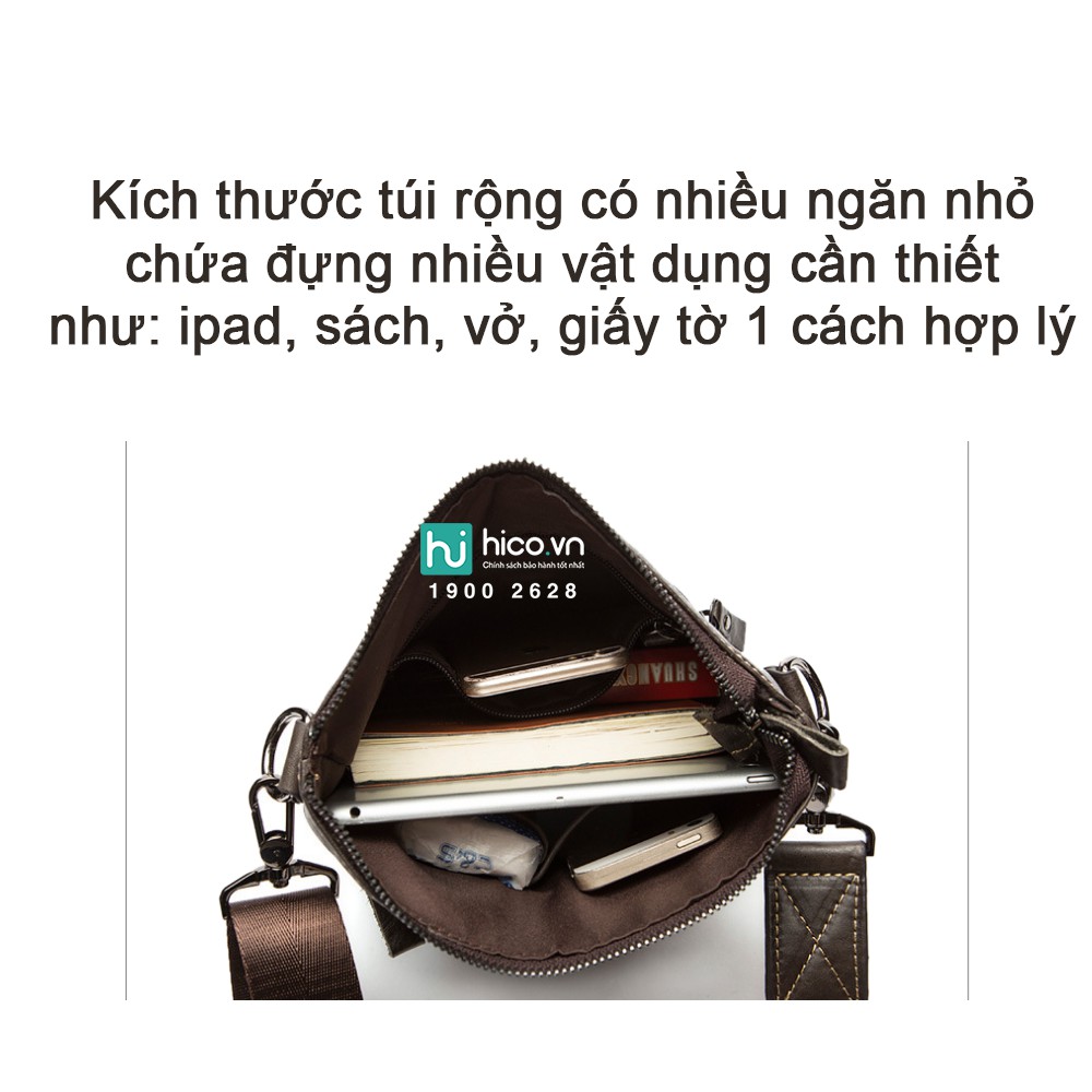 💝[GIÁ SỐC] TÚI ĐEO CHÉO NAM CAO CẤP T032 - PHONG CÁCH HIỆN ĐẠI TRẺ TRUNG - DA BÒ THẬT - TẶNG CÁP SẠC