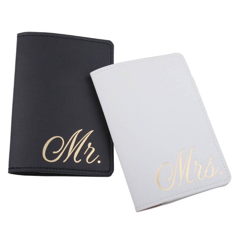 1 Set Ví Da PU Đựng Hộ Chiếu Thẻ Hành Lý Họa Tiết Trăng Mật Cho Cặp Đôi