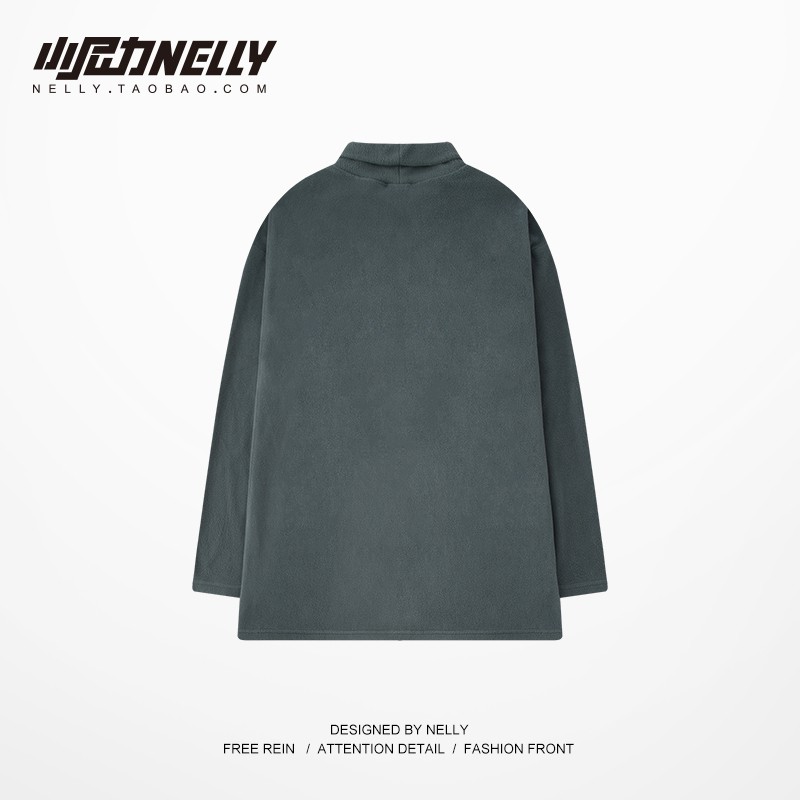 Áo len nỉ cao cổ áo dài tay nam nữ thu đông áo thun