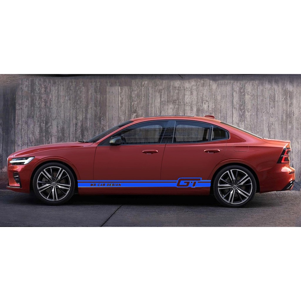 Tem dán sườn xe ô tô phong cách thể thao GT